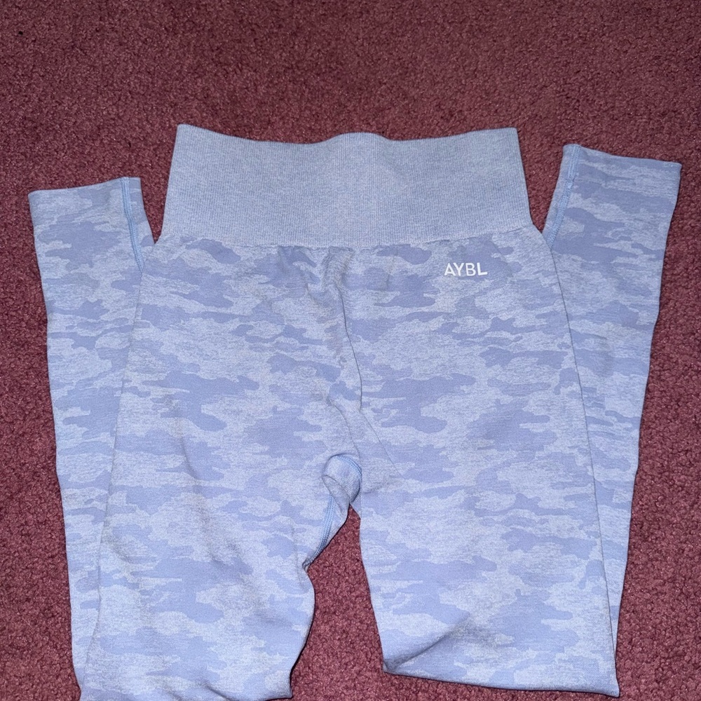 AYBL Blue Leggings with Wide Waistband and Stretchy Fabric